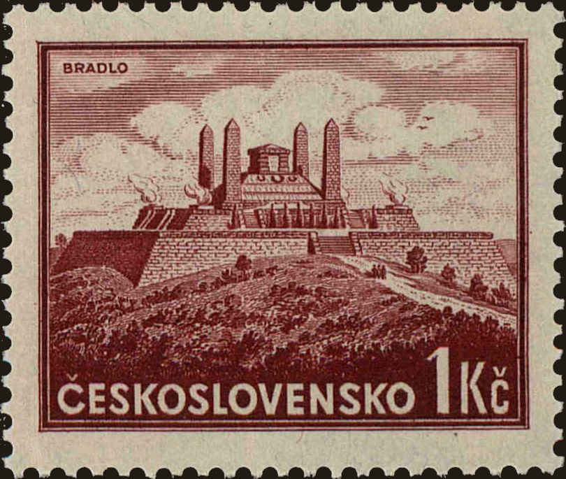 Front view of Czechia 251b collectors stamp