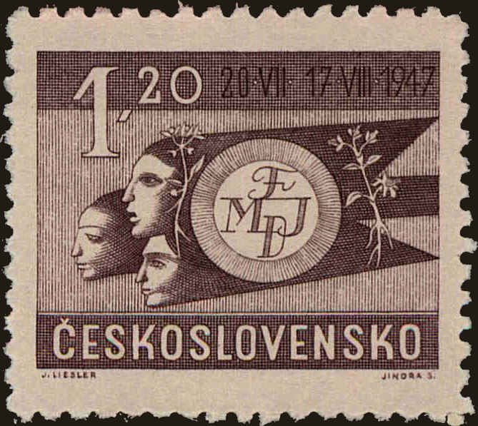 Front view of Czechia 332 collectors stamp