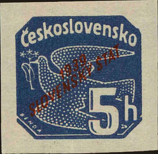 Front view of Slovakia P2 collectors stamp