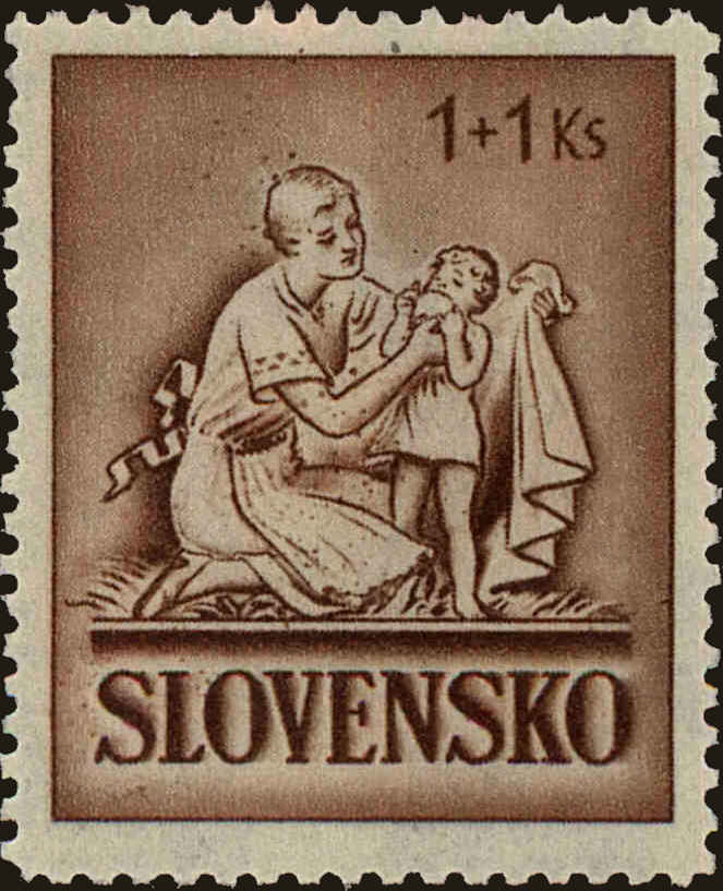 Front view of Slovakia B6 collectors stamp