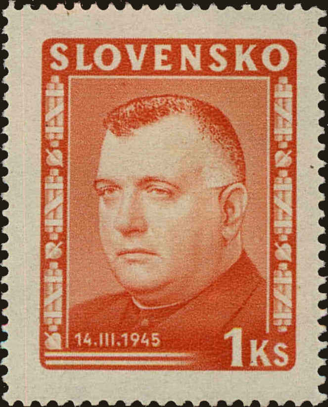 Front view of Slovakia 110 collectors stamp