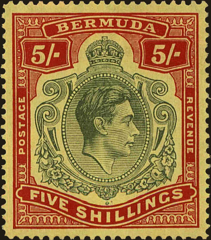 Front view of Bermuda 125a collectors stamp