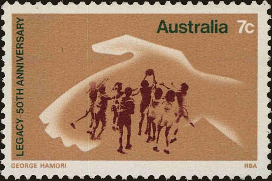 Front view of Australia 581 collectors stamp