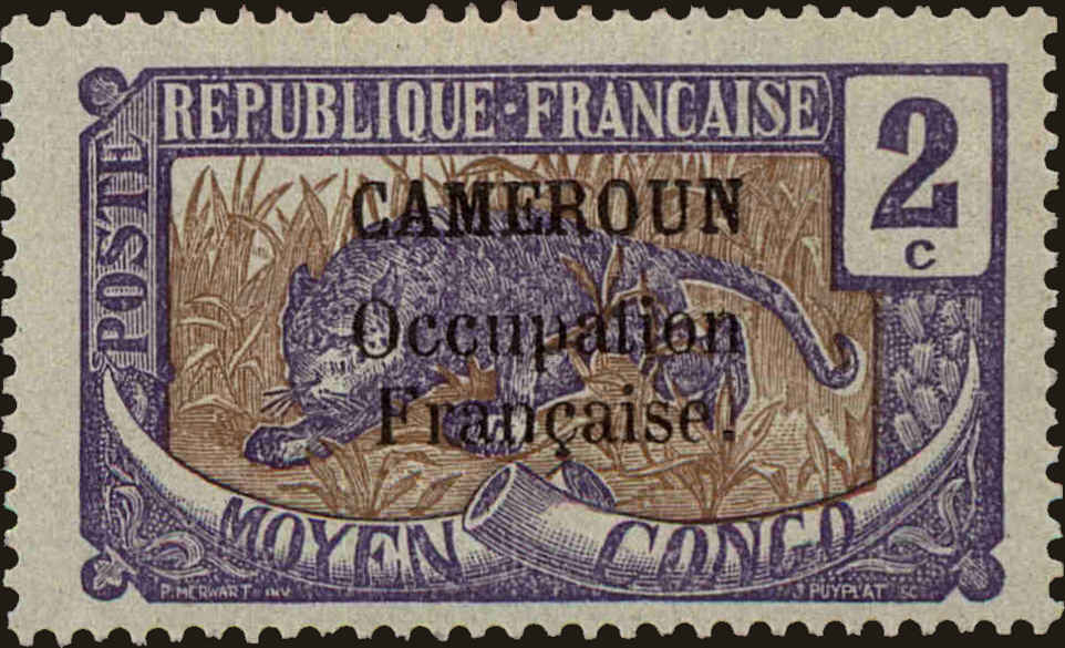 Front view of Cameroun (French) 131 collectors stamp