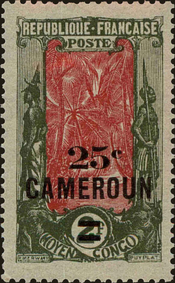 Front view of Cameroun (French) 165 collectors stamp