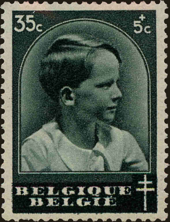 Front view of Belgium B182 collectors stamp