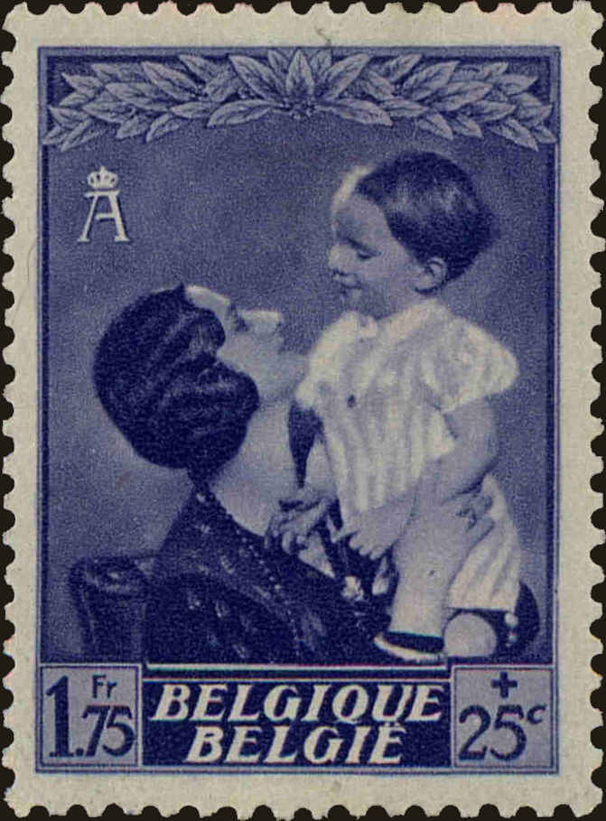 Front view of Belgium B195 collectors stamp