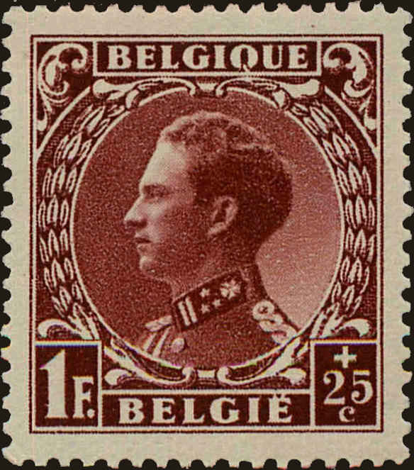Front view of Belgium B155 collectors stamp