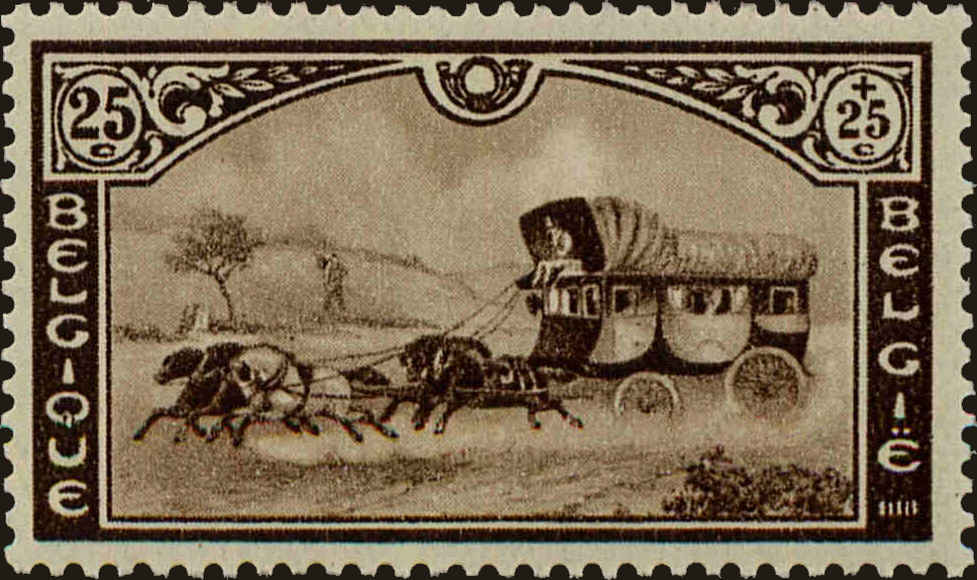 Front view of Belgium B168 collectors stamp