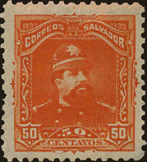 Front view of Salvador, El 84 collectors stamp