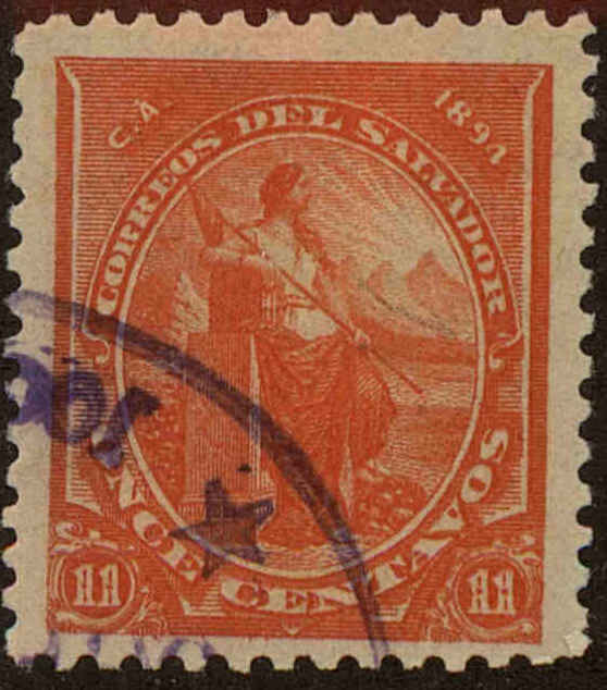 Front view of Salvador, El 96 collectors stamp