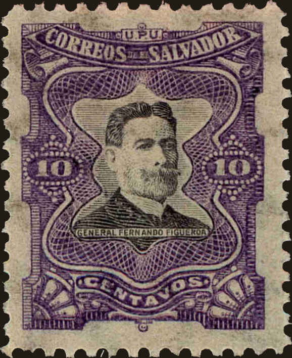 Front view of Salvador, El 384 collectors stamp