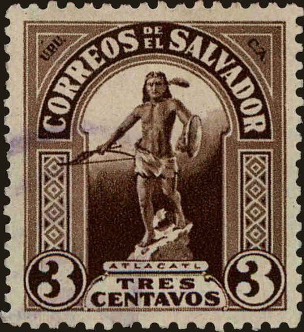 Front view of Salvador, El 497 collectors stamp
