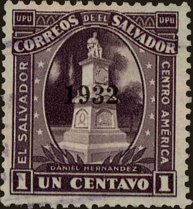 Front view of Salvador, El 520 collectors stamp