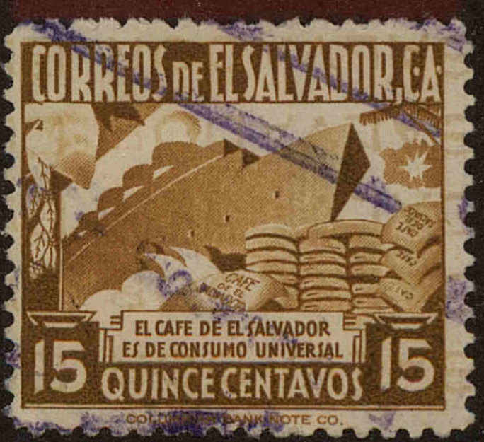 Front view of Salvador, El 565 collectors stamp