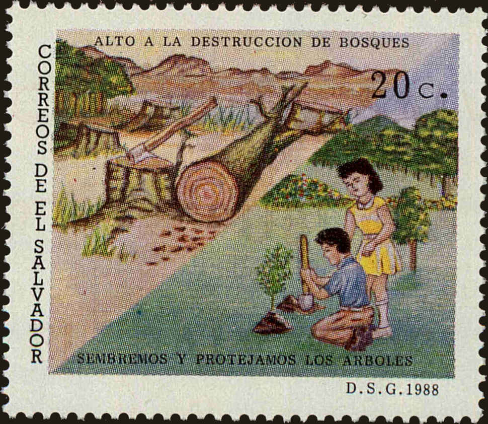 Front view of Salvador, El 1171 collectors stamp