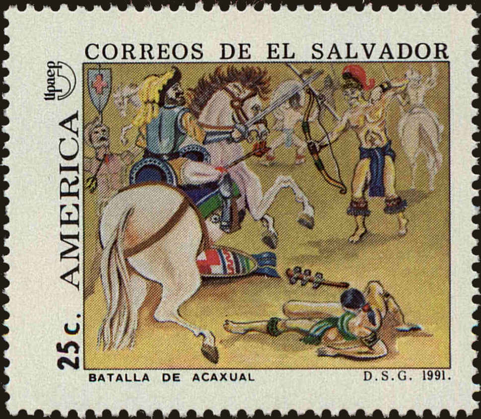 Front view of Salvador, El 1285 collectors stamp