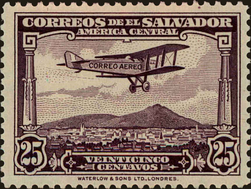 Front view of Salvador, El C13 collectors stamp
