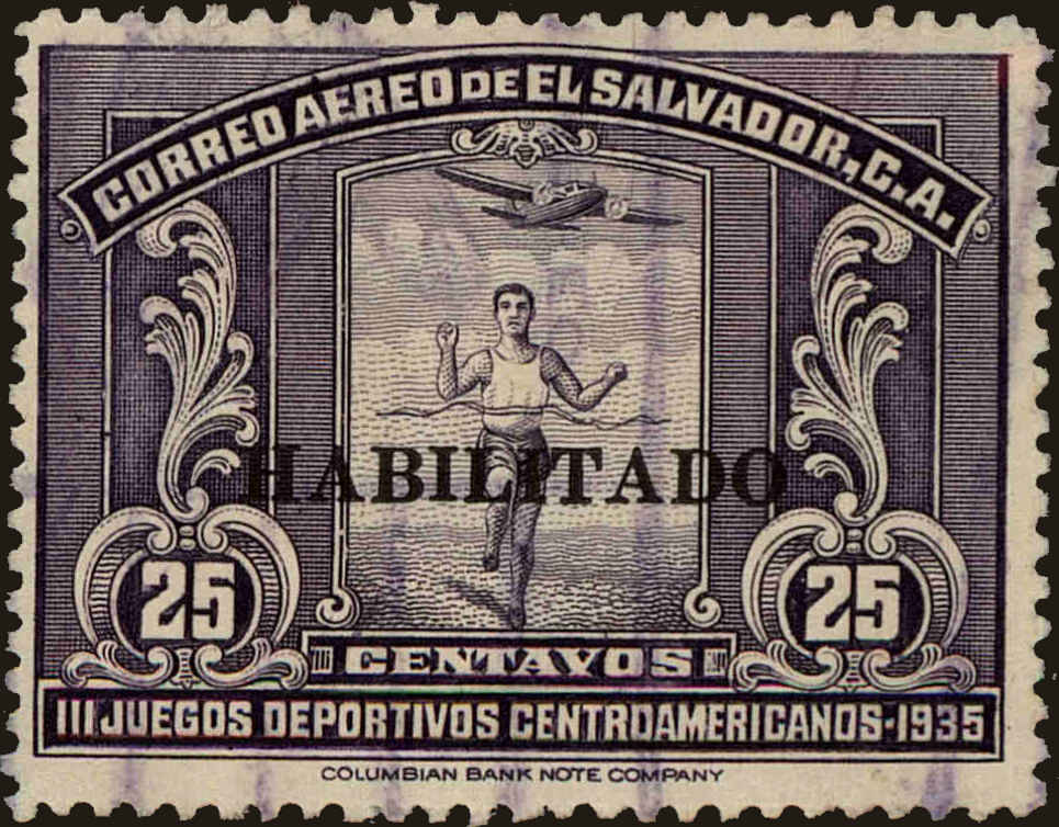 Front view of Salvador, El C42 collectors stamp