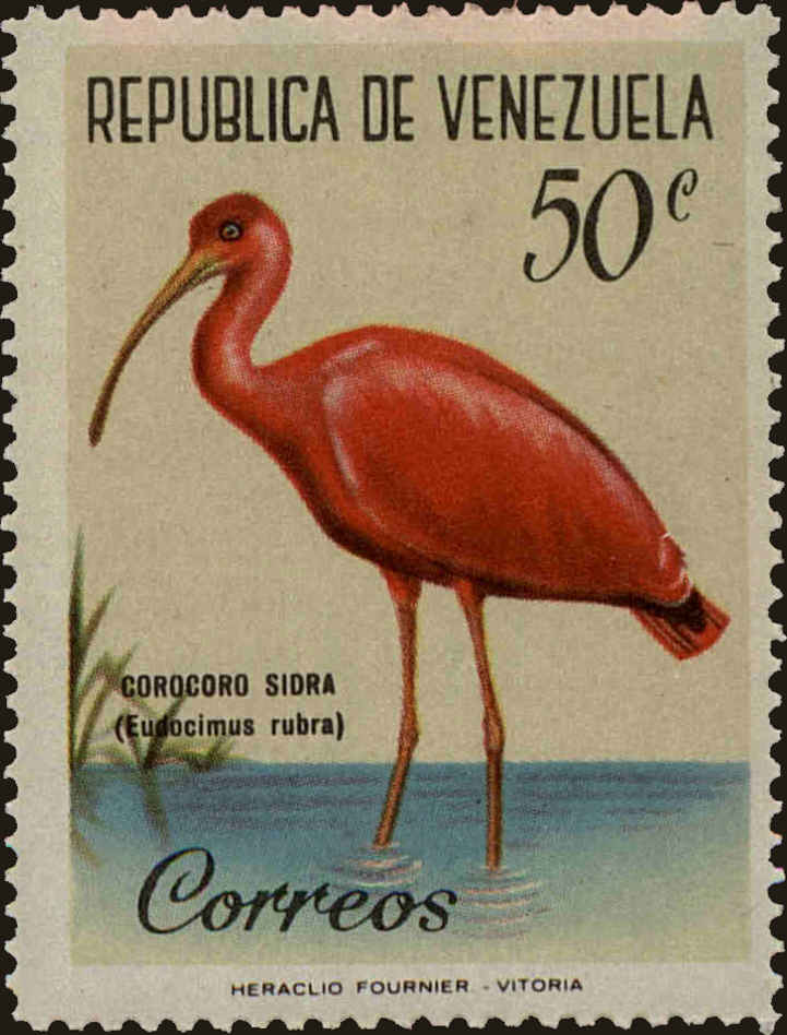 Front view of Venezuela 800 collectors stamp