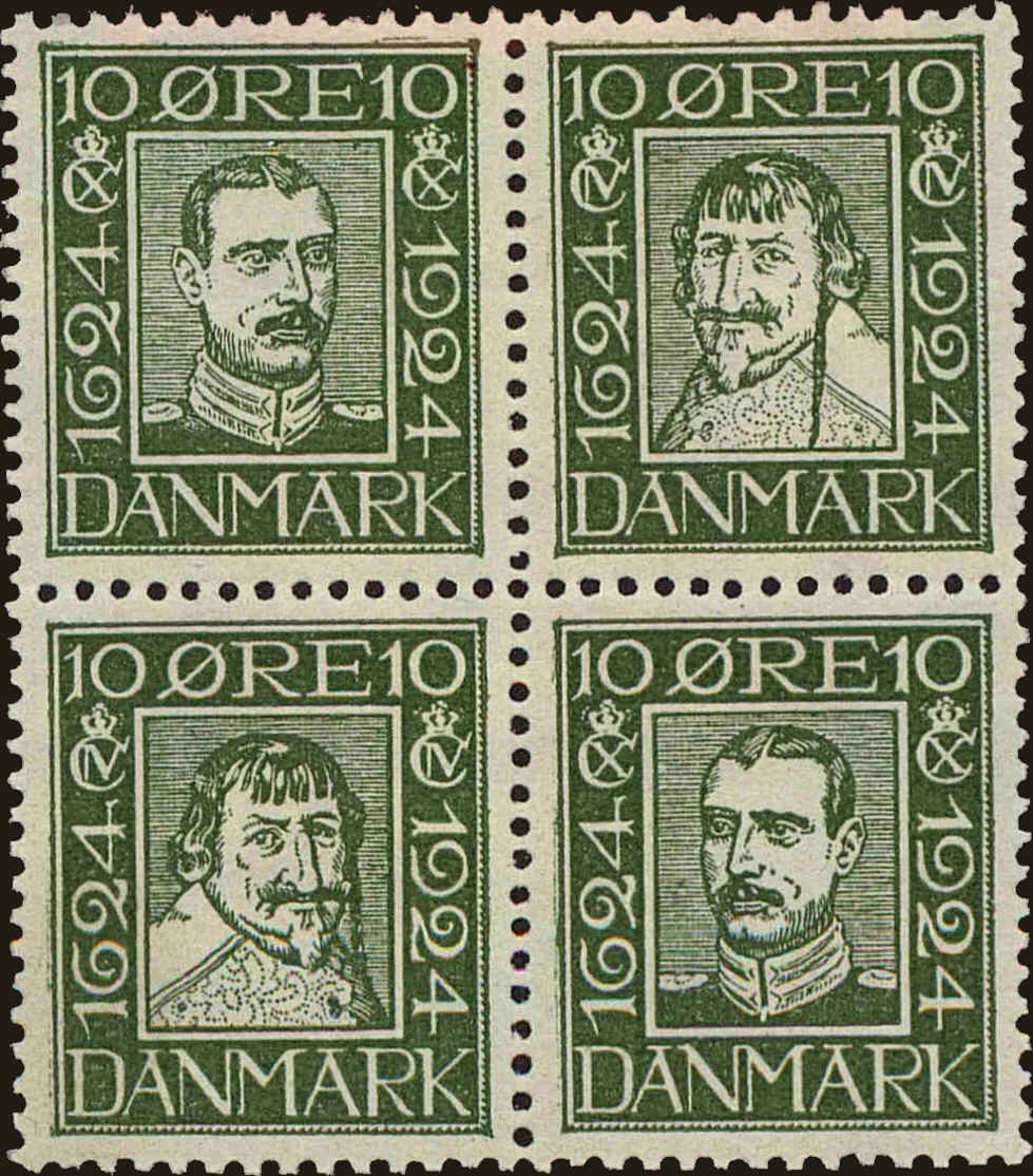 Front view of Denmark 167a collectors stamp
