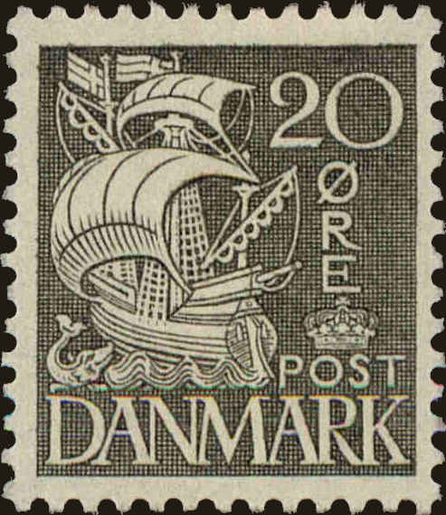 Front view of Denmark 232 collectors stamp