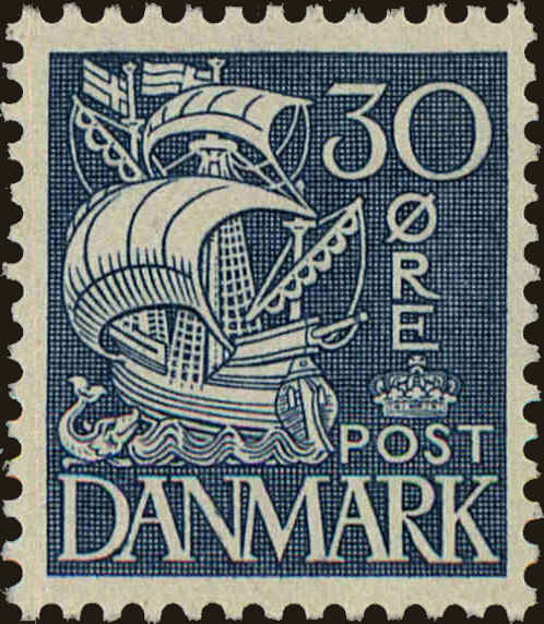 Front view of Denmark 236 collectors stamp