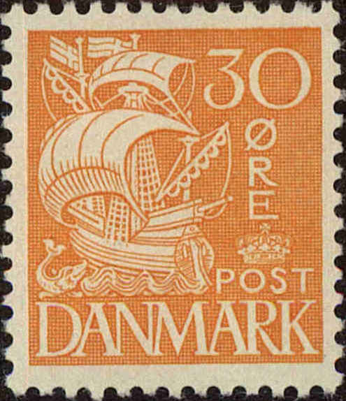 Front view of Denmark 235 collectors stamp