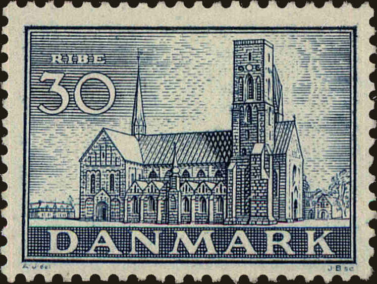 Front view of Denmark 256 collectors stamp