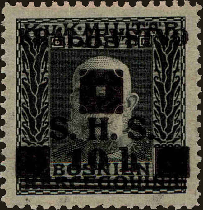 Front view of Kingdom of Yugoslavia 1L27 collectors stamp