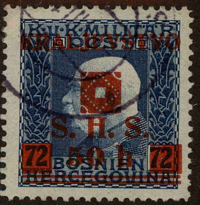 Front view of Kingdom of Yugoslavia 1L34 collectors stamp