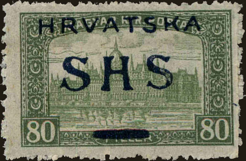 Front view of Kingdom of Yugoslavia 2L18 collectors stamp