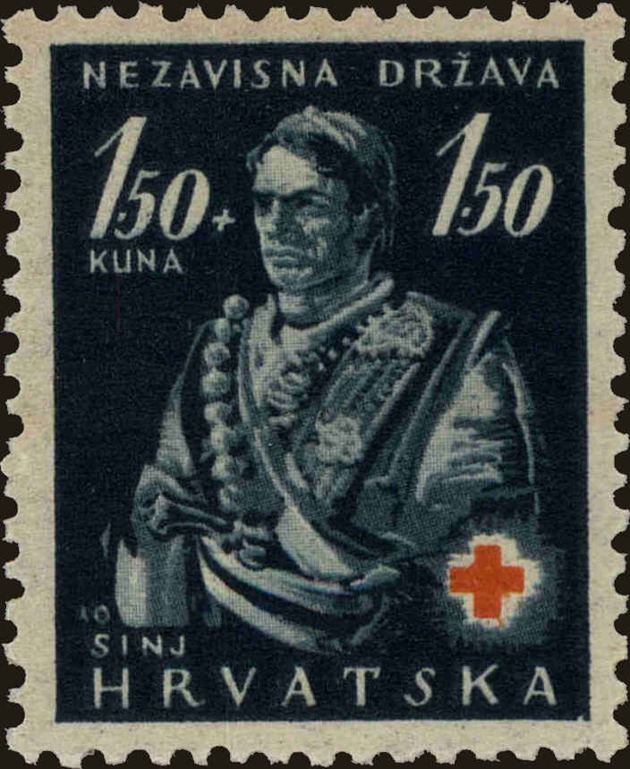 Front view of Croatia B3 collectors stamp