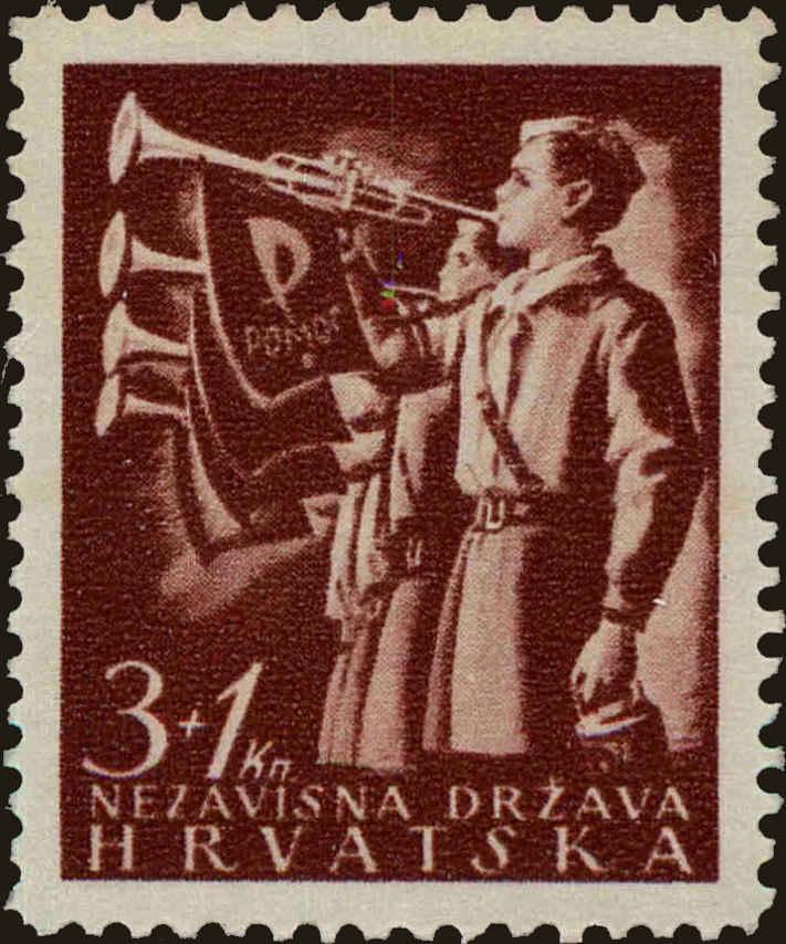 Front view of Croatia B13 collectors stamp