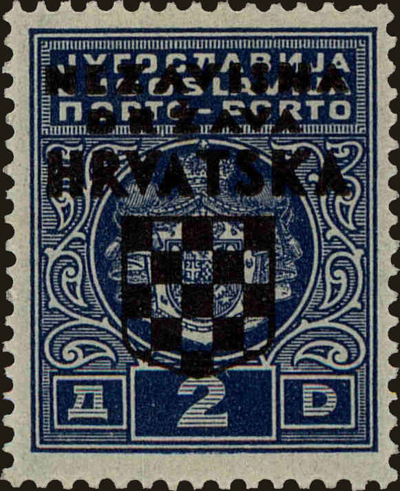 Front view of Croatia J3 collectors stamp