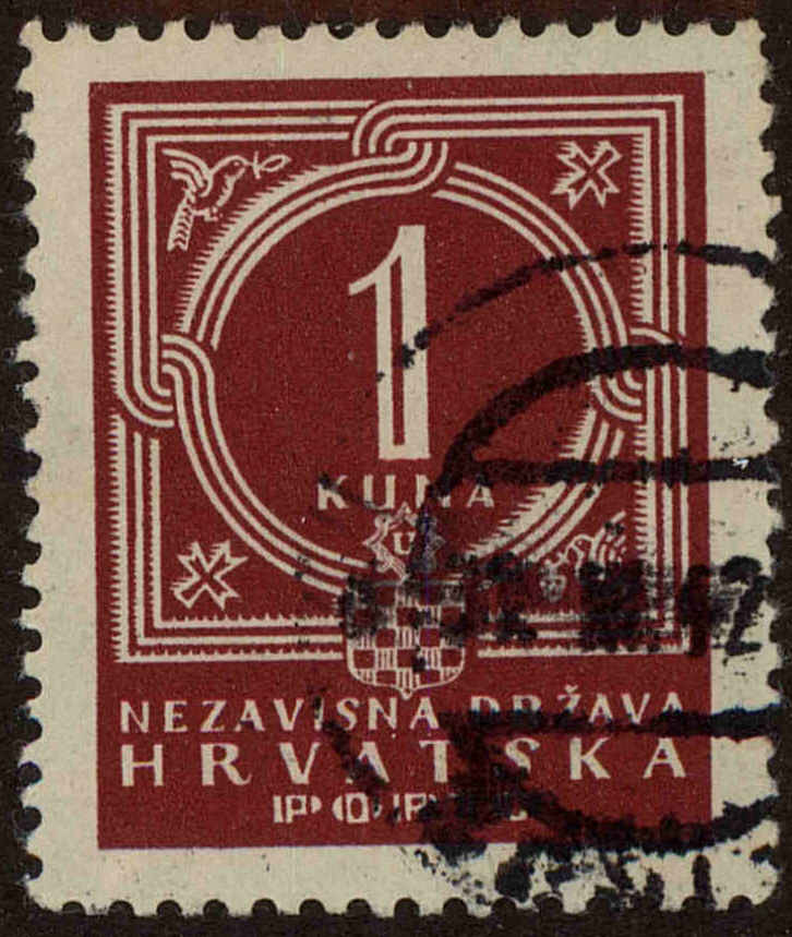Front view of Croatia J7 collectors stamp