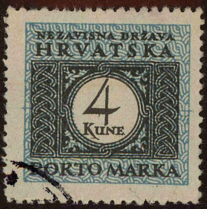 Front view of Croatia J14 collectors stamp