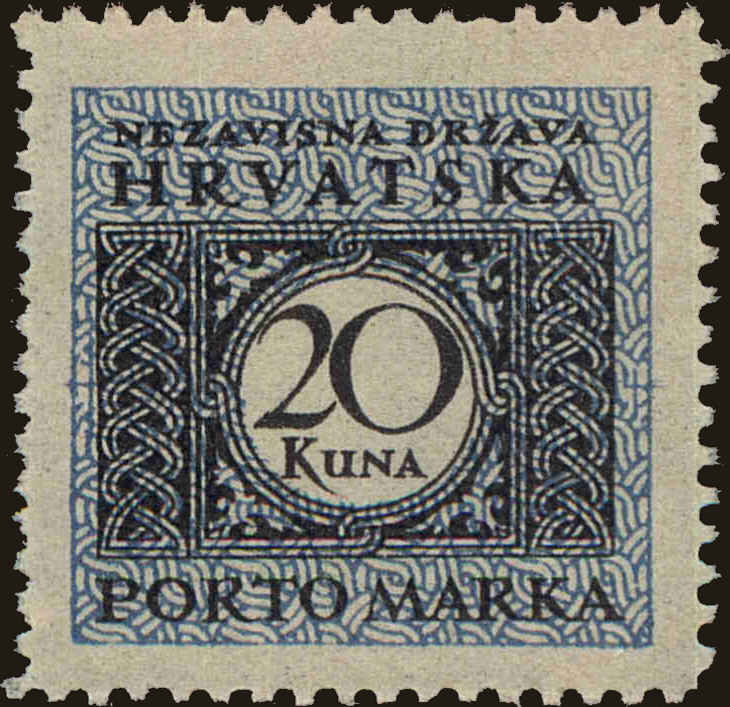 Front view of Croatia J19 collectors stamp