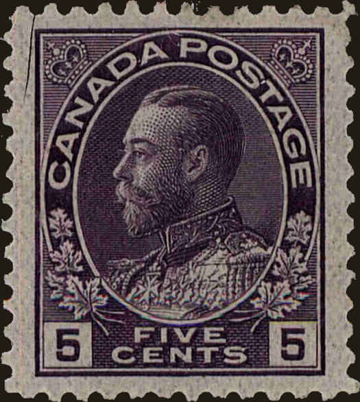 Front view of Canada 112a collectors stamp