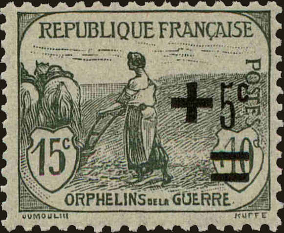 Front view of France B14 collectors stamp