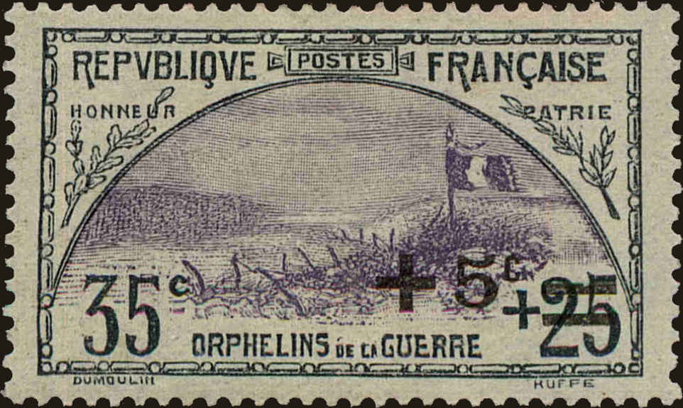 Front view of France B16 collectors stamp