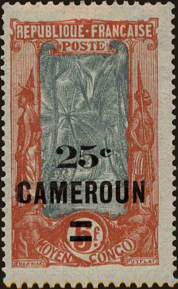 Front view of Cameroun (French) 166 collectors stamp