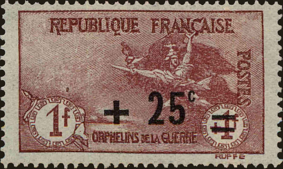 Front view of France B18 collectors stamp