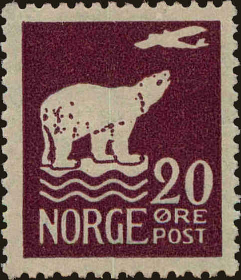 Front view of Norway 109 collectors stamp
