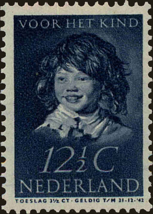 Front view of Netherlands B102 collectors stamp
