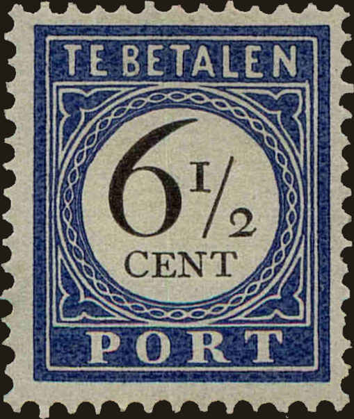Front view of Netherlands J20 collectors stamp