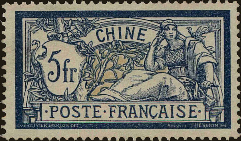 Front view of French Offices in China General Issue 44 collectors stamp