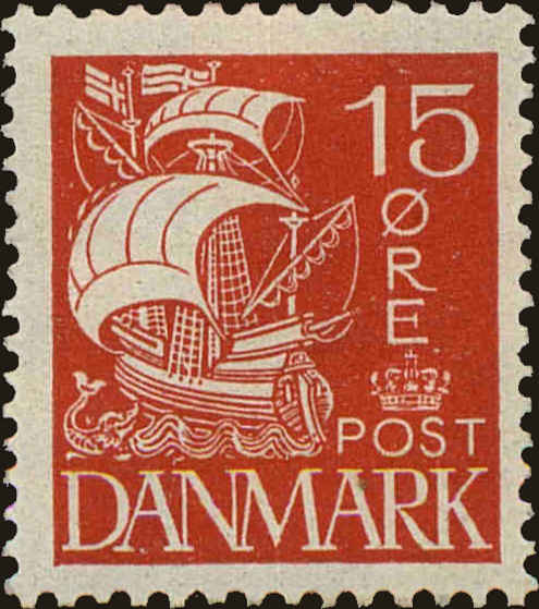 Front view of Denmark 192 collectors stamp