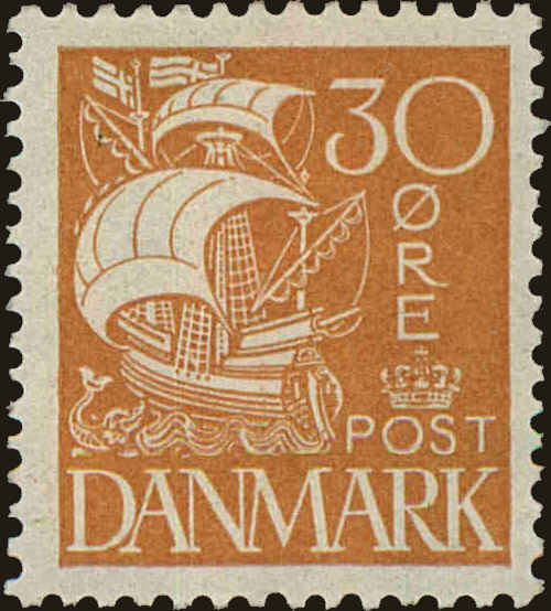 Front view of Denmark 195 collectors stamp