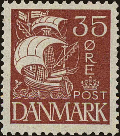 Front view of Denmark 196 collectors stamp